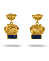 Ebru Jewelry - Lucky Elephant Lapis Lazuli Drop Earrings - Lyst