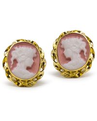 Vintouch Italy - Plated Mini Cameo Stud Earrings - Lyst