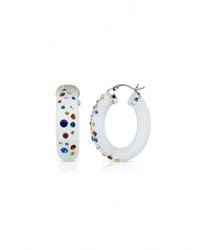 Gold & Honey - Small Oval Confetti Hoop Earrings - Lyst