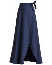Nikka Place - Linen Tulip Skirt With High Waist & Wrap Tie - Lyst
