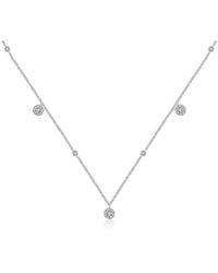 Genevieve Collection - 18K Round Shape Diamond Necklace Choker - Lyst