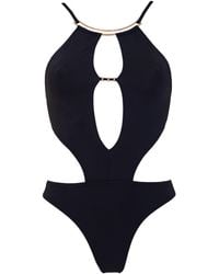 Aulala Paris - The Cairo Contrast One Piece Trikini With Golden Chain - Lyst