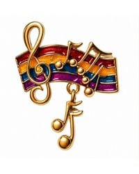 By Ozge - Joyful Rhythm Multicolour Enamel Musical Notes-Plated Statement Brooch - Lyst