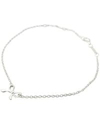 Harfi - Dainty Bow Tie Bowknot Sterling Charm Bracelet - Lyst