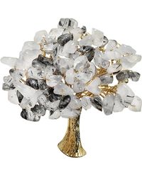 Farra - Tree Shaped Rutilated Quartz Brooch - Lyst