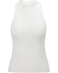 NUAJE NUAJE - Halterneck Merino Wool Silk Knit Tank - Lyst