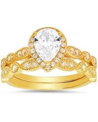Kylie Harper - Pear Cut Diamond Cz Stackable Ring Set - Lyst