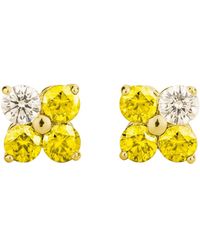 Juvetti - Clover Sapphire & Diamond Earrings - Lyst