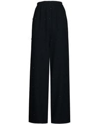 2KStyle - Daiquiri Crystal Hand-Embellished Wide-Leg Crepe Trousers – - Lyst