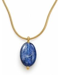 Saéa - Dainty Kyanite Pendant Necklace On-Filled Snake Chain - Lyst