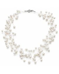 Lalinde - Floating Pearls Necklace - Lyst