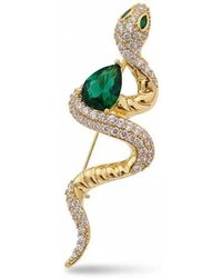 Angel Barocco - Elegant Diamond Snake Brooch - Lyst