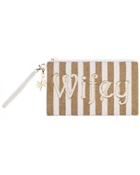 Laines London - Neutrals Wedding Edit & Cream Wifey Hand Beaded Clutch - Lyst