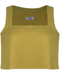 Larsen and Co - Pure Linen Palma Top In Chartreuse - Lyst