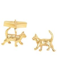 Simon Kemp Jewellers - Eighteen Carat On Sterling Cat Cufflinks - Lyst