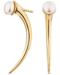 SALLY SKOUFIS - Moon Shadow Earrings With Natural Pearl - Lyst