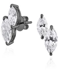 SALLY SKOUFIS - Renaissance Stud Earrings With Made Cz Diamond Stimulant - Lyst