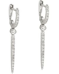Artisan - Diamond Spike Drop Hoop Earrings - Lyst