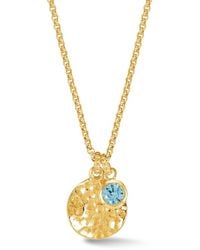 Dower & Hall - Hammered Disc & Topaz Array Pendant - Lyst