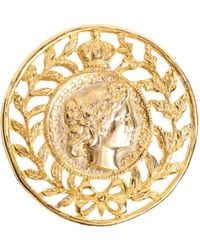 Caramel Vintage Jewellery - Plated Laurel Cameo Brooch - Lyst