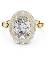Aya Fine Jewelry - 2.50 Ct Oval Lab Grown Diamond Double Halo Engagement Ring - Lyst