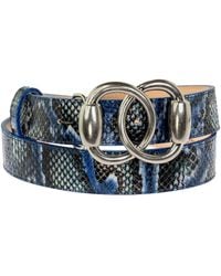 Peachy Belts Ltd - Leather Python Print Belt & Detachable Baby Bit Buckle - Lyst