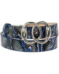 Peachy Belts Ltd - Leather Python Print Belt & Detachable Baby Bit Buckle - Lyst