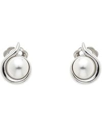 Emma Holland Jewellery - Platinum & Pearl Curl Clip Earrings - Lyst