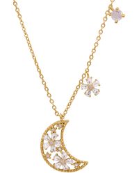 Luna Charles - Flora Flower Moon Pendant Necklace - Lyst
