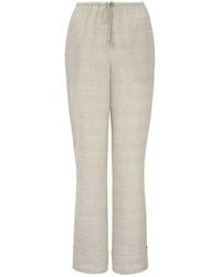 The Summer Edit - Neutrals Pearl Luxe Linen Drawstring Trouser - Lyst