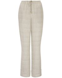 The Summer Edit - Neutrals Pearl Luxe Linen Drawstring Trouser - Lyst