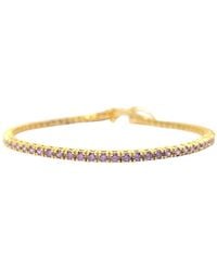 Harfi - Plated Amethyst February Birthstone Gemstone Tennis Bracelet - Lyst