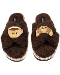 Laines London - Neutrals Laines Boucle Slippers With Laines Loveables Coffee & Croissant Brooches - Lyst