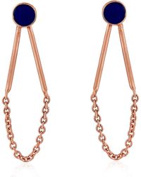 Artisan - 18k Rose Gold Enamel Dangle Earrings Handmade Jewelry - Lyst