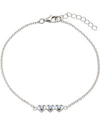 Belinda Jewelz - Aquamarine Triple Heart Bracelet - Lyst