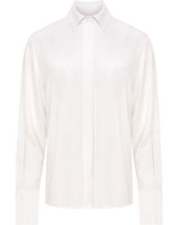 Mandragora - Neutrals Ecru Linen And Viscose A Long, Flowing Shirt - Lyst