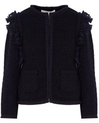 The Extreme Collection - Merino Wool And Alpaca Tweed Jacket With Fringe Trim Detail Tiziano - Lyst
