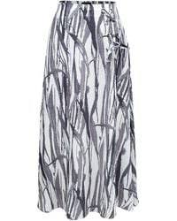 Smart and Joy - Lacing On Side Trapeze Midi Skirt - Lyst