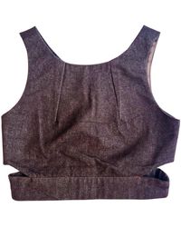 L2R THE LABEL - Denim Crop Top With Cut Outs In - Lyst