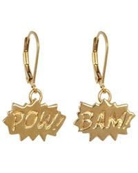 Edge Only - Pow! & Bam! Drop Earrings 18Ct Vermeil - Lyst