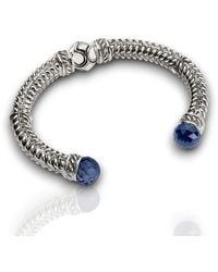 Daneila Léon - Sterling Sapphire & Ivory-Color Enamel Cuff - Lyst