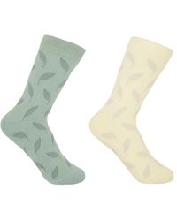 Peper Harow - Made in England - Mint & Cream Leaf Socks Two Pack - Lyst