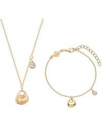 Vanhi - Nora Double Pendant Necklace & Bracelet Set - Lyst