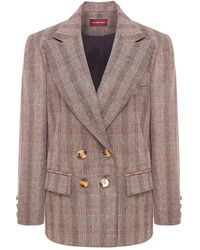 Mandragora - Double Breasted Checked Blazer Gante - Lyst