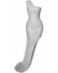 Monice London - Mimi One Shoulder Asymmetric Sequin Dress - Lyst