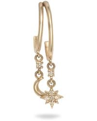 Zohreh - Celestial Diamond Charm Hoop Earring 9K - Lyst