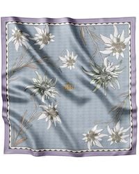 Lamberty Munich - Edelweiss Alpenglow Italian Mulberry Silk Scarf Ice - Lyst