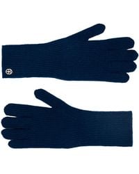 Bel Cashmere - Cashmere Ribbed Denim Gloves - Lyst