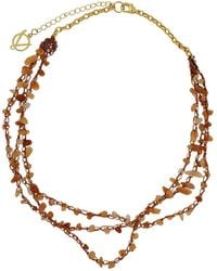 Lavish by Tricia Milaneze - Topaz Orange Rocks Mini Strings Handmade Crochet Necklace - Lyst