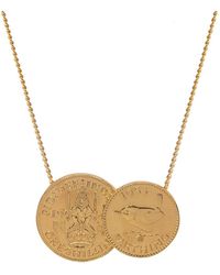 Katie Mullally - Scottish & English Double Coin Pendant Plated Necklace - Lyst